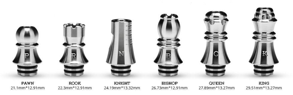 KIZOKU_Chess Series_510_Drip_Tip_silver
